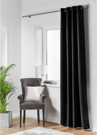Dekorační závěs zatemňující BLACKOUT s kroužky 140x260 cm, černá (cena za 1 kus) MyBestHome