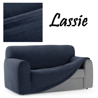 Napínací potah na trojkřeslo z mikrovlákna LASSIE III. modrá, 180-225 cm Mybesthome