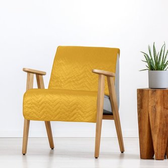 Přehoz na křeslo IGNACIO mustard/hořčicová 70x160 cm Mybesthome