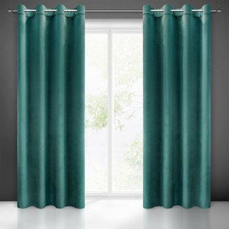 Dekorační velvet závěs AMARO 140x250 cm, tyrkysová, (cena za 1 kus) MyBestHome