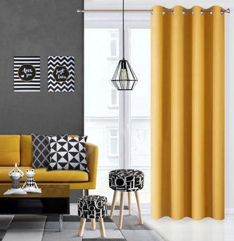 Dekorační závěs EASY TOP mustard 1x140x250 cm MyBestHome