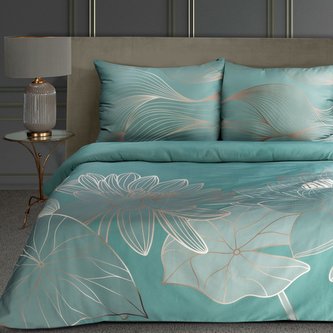 Povlečení MALAWI III. šalvějová/měděná 100% saténová bavlna 1x 200x220 cm, 2x povlak 70x80 cm francouzské povlečení MyBestHome