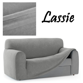 Napínací potah na dvojkřeslo z mikrovlákna LASSIE II. světle šedá, 135-175 cm Mybesthome