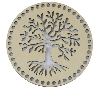 Dno - víko překližkové - přírodní - 15cm průměr / otvory 6mm