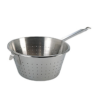 Kuchyňské potřeby de Buyer, 3232.28, cedník, nerezová ocel, odolný proti deformaci, ergonomická zakřivená rukojeť, háček, 13 x 54 x 29,5 cm, průměr: 28 cm/18 cm