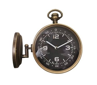 Hodiny nástěnné oboustranné kov 27,5 x 25 cm