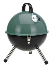 Gril na dřevěné uhlí přenosný VAGGAN 31 cm zelená