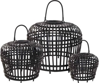 Stínidlo na lampu bambus HOMESTYLING černá 46 cm