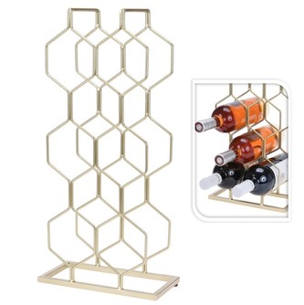 Stojan na víno HOMESTYLING 8 lahví zlatá