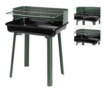 Gril na dřevěné uhlí stojící VAGGAN 36 x 45 cm zelená