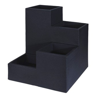 PROGARDEN Květináč ve tvaru schodiště 4 otvory černá KO-Y54195580