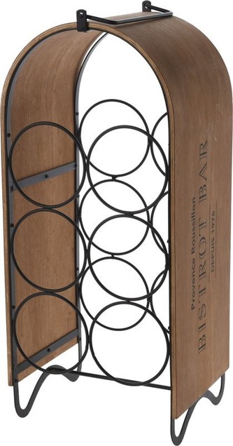 Stojan na víno HOMESTYLING kov / dřevo 6 lahví