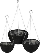 Květináč závěsný ratan sada 3 ks