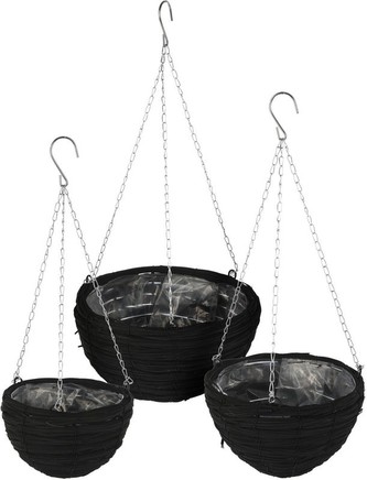Květináč závěsný ratan sada 3 ks