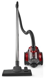 NEDIS bezsáčkový vysavač/ spotřeba 700 W/ kapacita nádoby 1,5 l/ HEPA filtr/ kombin. kartáč/ akční rádius 7 m/ červený