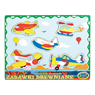 Dřevěné vkládací puzzle - Letadla