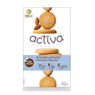 Activa Protein sušenky s vlákninou a sníženým obsahem cukru s madlemi 120g