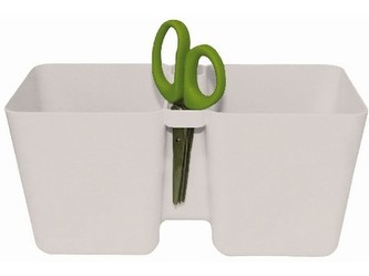 Květináč na bylinky 24,4x12 cm TWINS CUBE bílý + nůžky