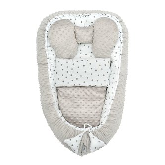 Hnízdečko s peřinkou pro miminko Minky Belisima dots grey