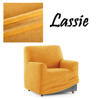 Napínací potah na křeslo z mikrovlákna LASSIE I. mustard/hořčicová, 75-115 cm Mybesthome