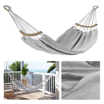 Závěsná houpací síť s výztuhou LAZA šedá 240x80 cm Mybesthome