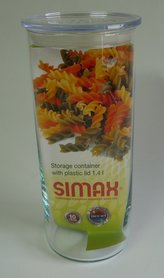 Dóza zásobnice 1,4l Simax d96x233mm sklo