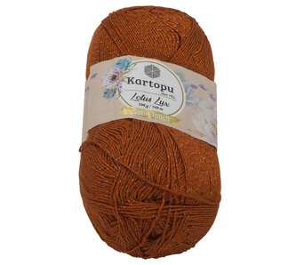 Příze LOTUS LUX - hnědooranžová - 100g / 340 m