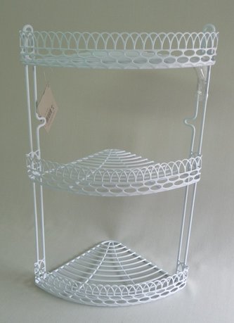 Polička rohová 3 patra bílá