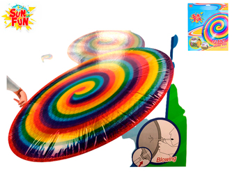 Sun Fun nafukovací frisbee 60cm duhové na kartě