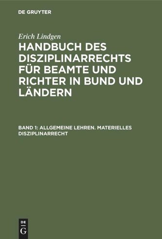 Allgemeine Lehren. Materielles Disziplinarrecht