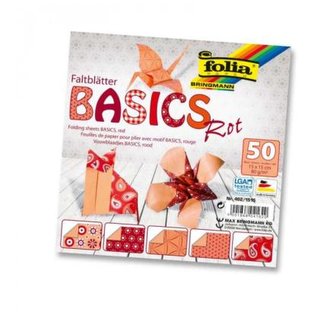 Folia Origami papíry na skládání 15 x 15 cm - červené 80 g