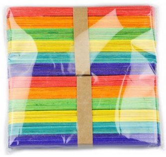 Špachtle dřevěné 150x18x1,5 cm - barevné 80 ks