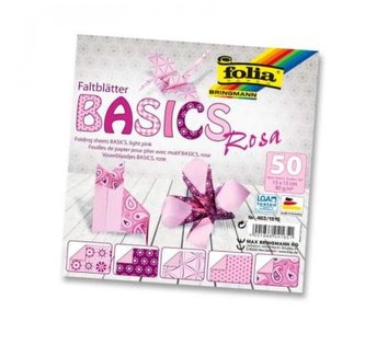 Folia Origami papíry na skládání 10 x 10 cm - růžové 80 g