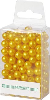 Dekorační perly - 8 mm (144 ks) žluté
