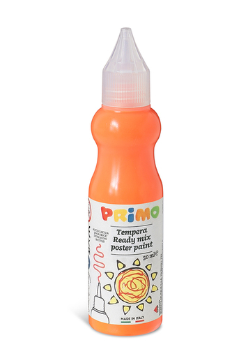 Temperová barva 3D PRIMO FLUO, 50ml, lahvička s tenkým hrotem, oranžová