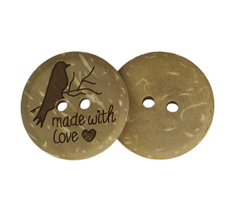 Knoflík - ptáček kokos - prům. 15 mm