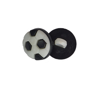 Knoflík - míč černý - prům. 14 mm