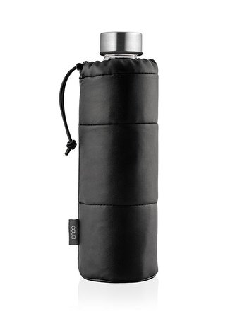 EQUA Mismatch Puffy Black 750 ml designová luxusní ekologická skleněná lahev na pití s obalem z umělé kůže EQUA Mismatch Puffy Black 750 ml designová luxusní ekologická skleněná lahev na pití s obalem z umělé kůže