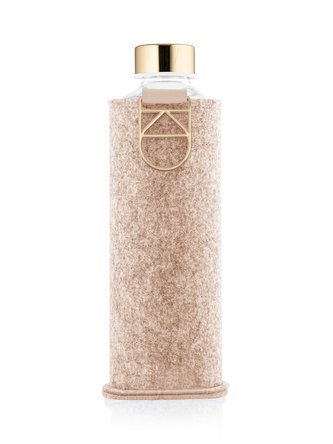 EQUA Mismatch Cookie 750 ml designová luxusní ekologická skleněná lahev na pití s plstěným obalem