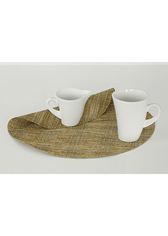 Prostírání plastové kulaté - hnědo - krémové s koly