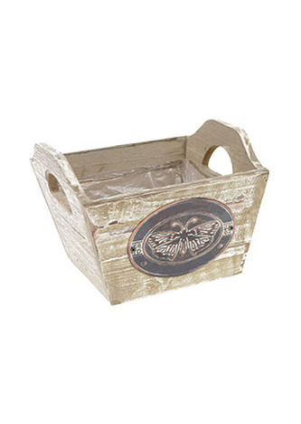 Truhlík dřevěný s dekoračním štítkem