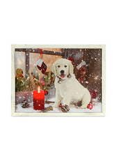 Obraz nástěnná svítící dekorace -  s LED vlákny, zimní motiv