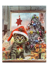 Obraz nástěnná svítící dekorace - 1 ks  LED světla, zimní motiv