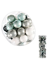 Ozdoby skleněné na drátku, zeleno-šedivo-bílá kombinace, pr.1.5cm, cena za 1 bal