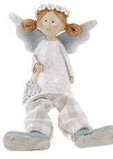 Víla s levandulovým srdcem, bílé šaty,sedící, polyresin.