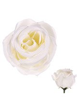 Růže, barva bílá, Květina umělá vazbová. Cena za balení 12 kusů