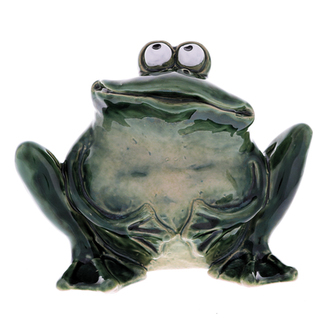 Žába keramická, zahradní dekorace.