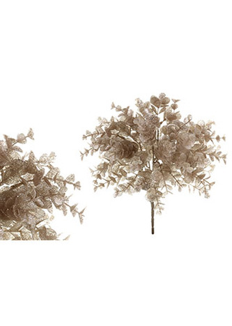 Eukalyptus, květina umělá plastová, barva měděná ojíněná