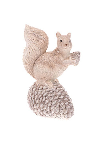 Veverka se šiškou, zimní dekorace z polyresinu