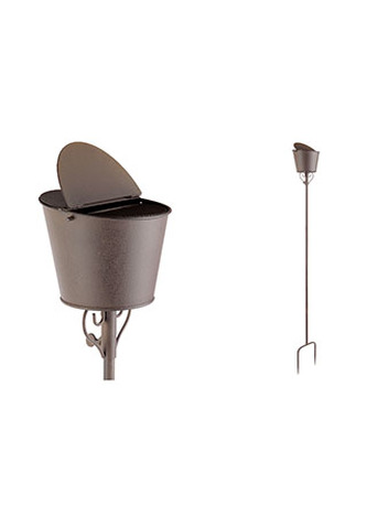 Popelník, kovová dekorace na zapíchnutí do zahrady